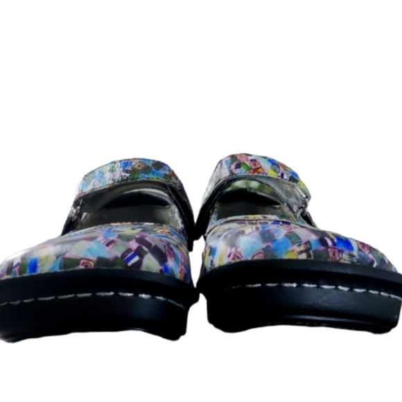 ALEGRIA "Belle" Mary Jane Style Shoes Multi Colored Cube Pattern Size 38 EUC - Picture 4 of 5